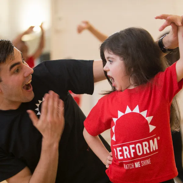 Child acting in drama class